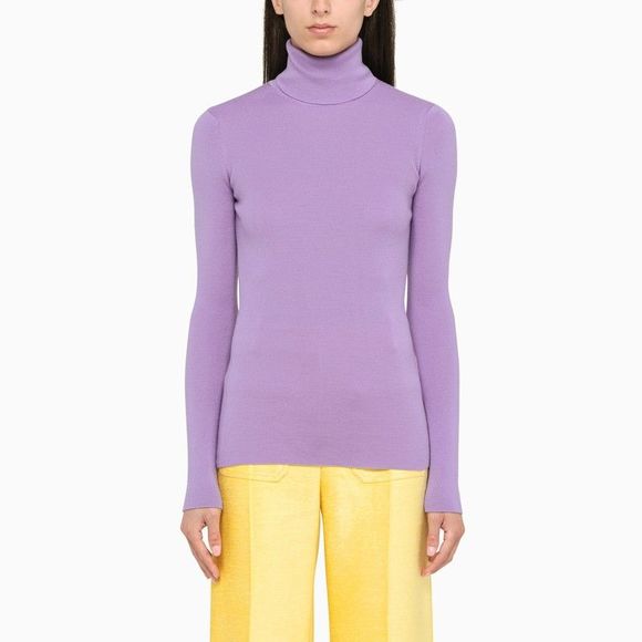 Victoria Beckham Sweaters - Victoria Beckham Lilac Turtleneck Sweater In Wool